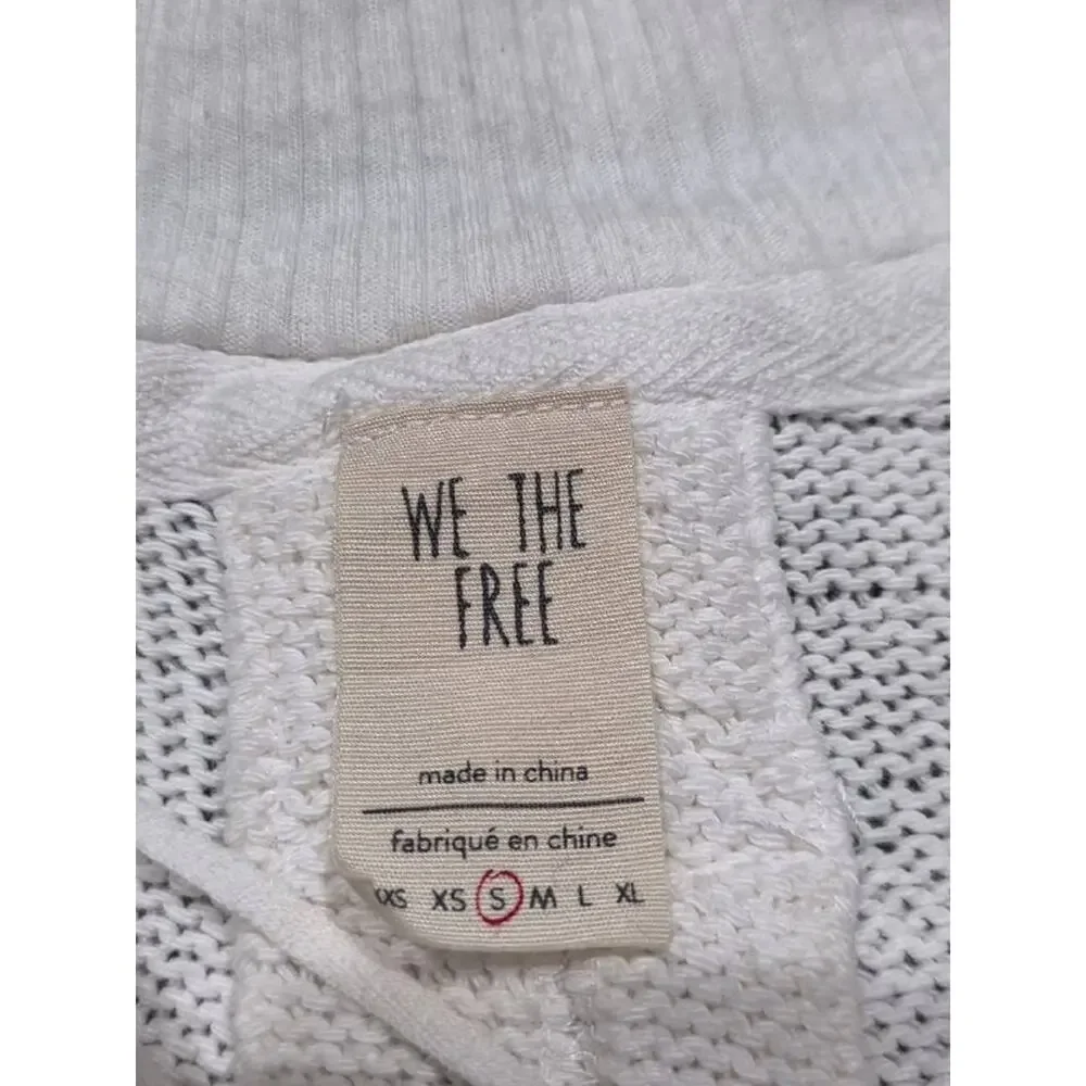 Free People Darcy Knit crop Y2K preppy Top White Small A004169
